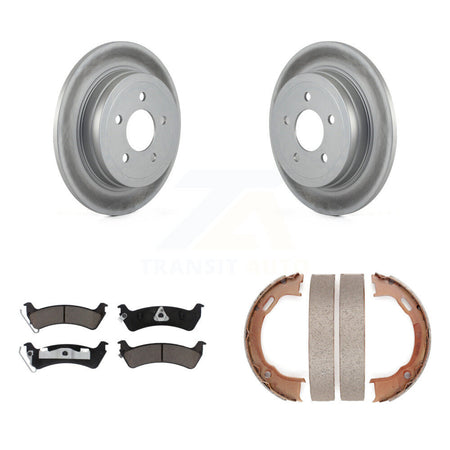 Rear Disc Coated Rotors Ceramic Pads Parking Brake Shoes Kit For Ford Explorer Sport Trac KGC-103795