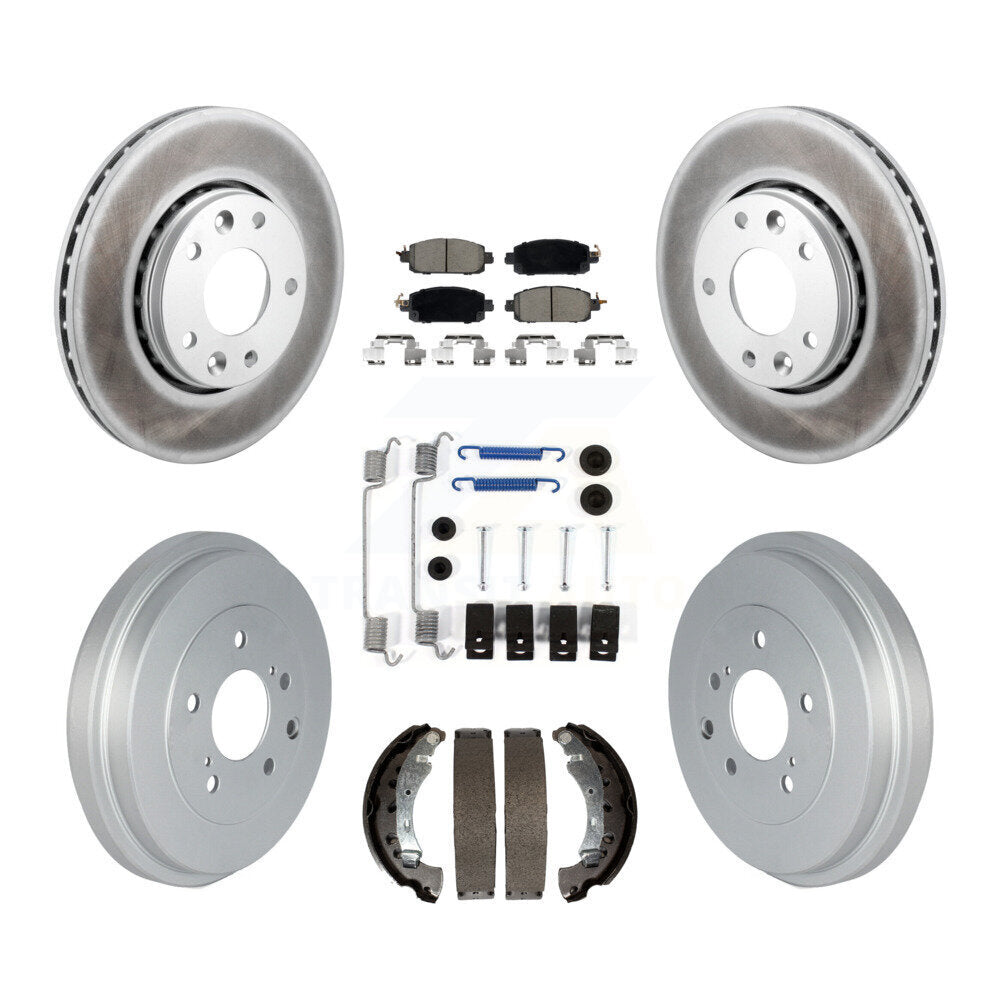 Front Rear Coated Disc Brake Rotor Ceramic Pad Drum Kit (7Pc) For 2020-2022 Nissan Sentra KGC-103800