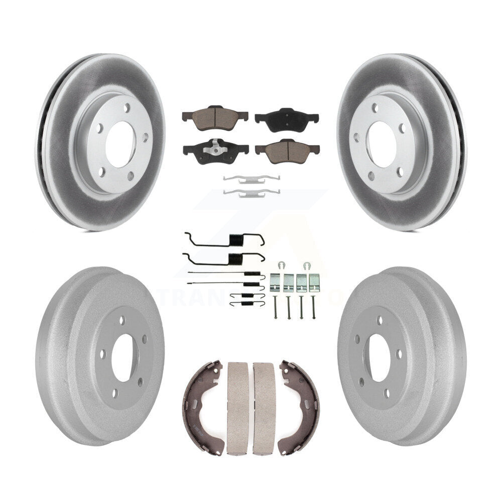 Front Rear Coated Disc Brake Rotors Ceramic Pads And Drum Kit (7Pc) For Mercury Mariner KGC-103801