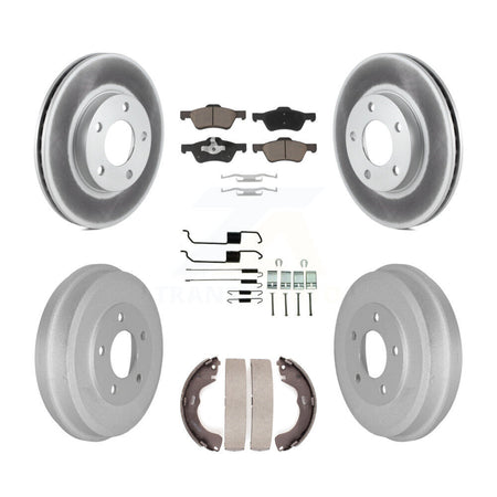 Front Rear Coated Disc Brake Rotors Ceramic Pads And Drum Kit (7Pc) For Mercury Mariner KGC-103801