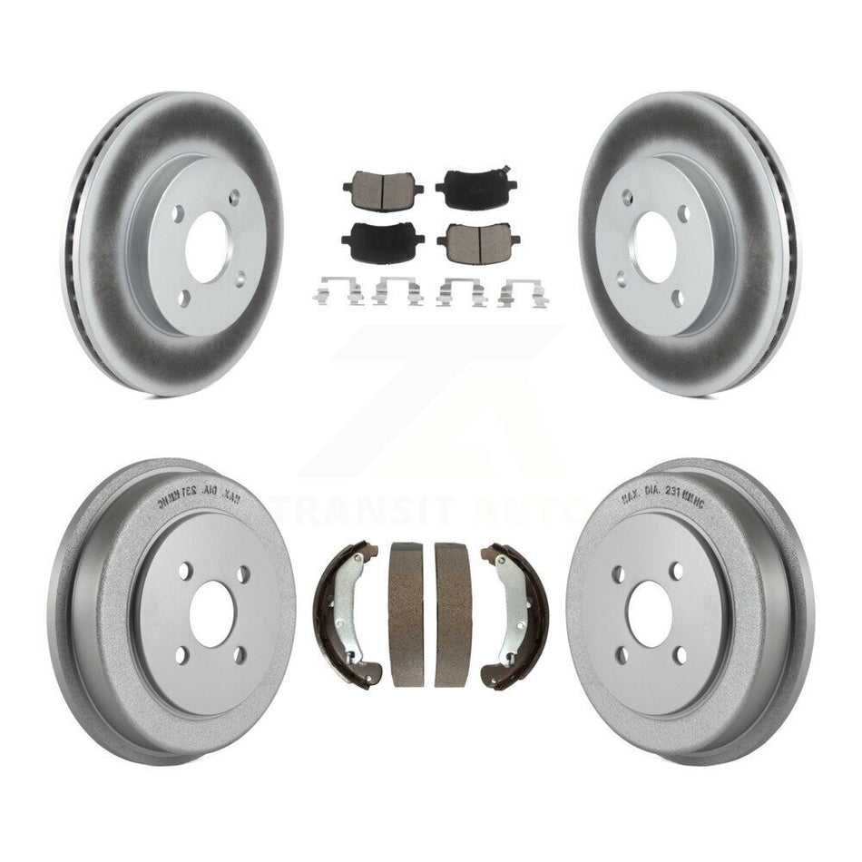 Front Rear Coated Brake Rotors Ceramic Pad Drum Kit For 07-08 Pontiac G5 Disc rear brakes KGC-103802