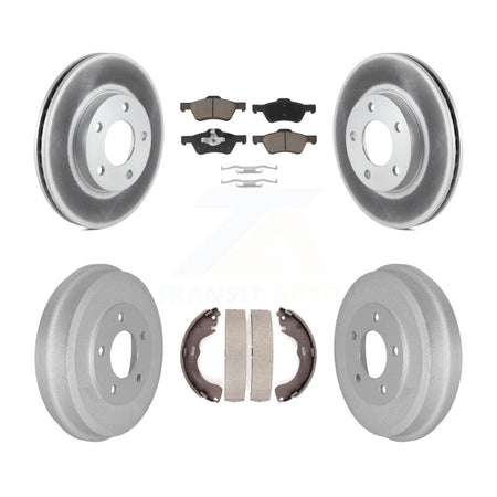 Front Rear Coated Disc Brake Rotors Ceramic Pads And Drum Kit For Mercury Mariner KGC-103803