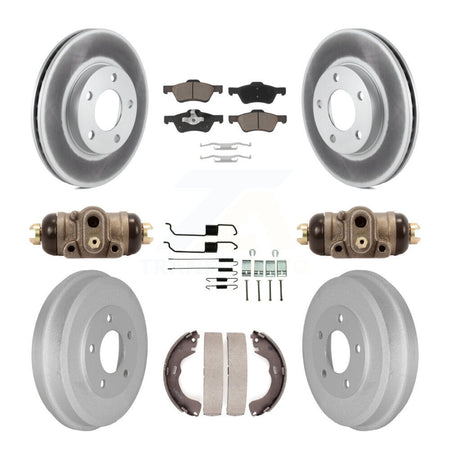 Front Rear Coated Disc Brake Rotors Ceramic Pads And Drum Kit (9Pc) For Mercury Mariner KGC-103807