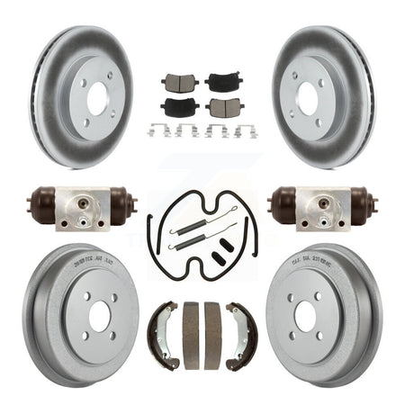 Front Rear Coated Brake Rotors Ceramic Pad Drum Kit (9Pc) For Pontiac G5 Disc rear brakes KGC-103808
