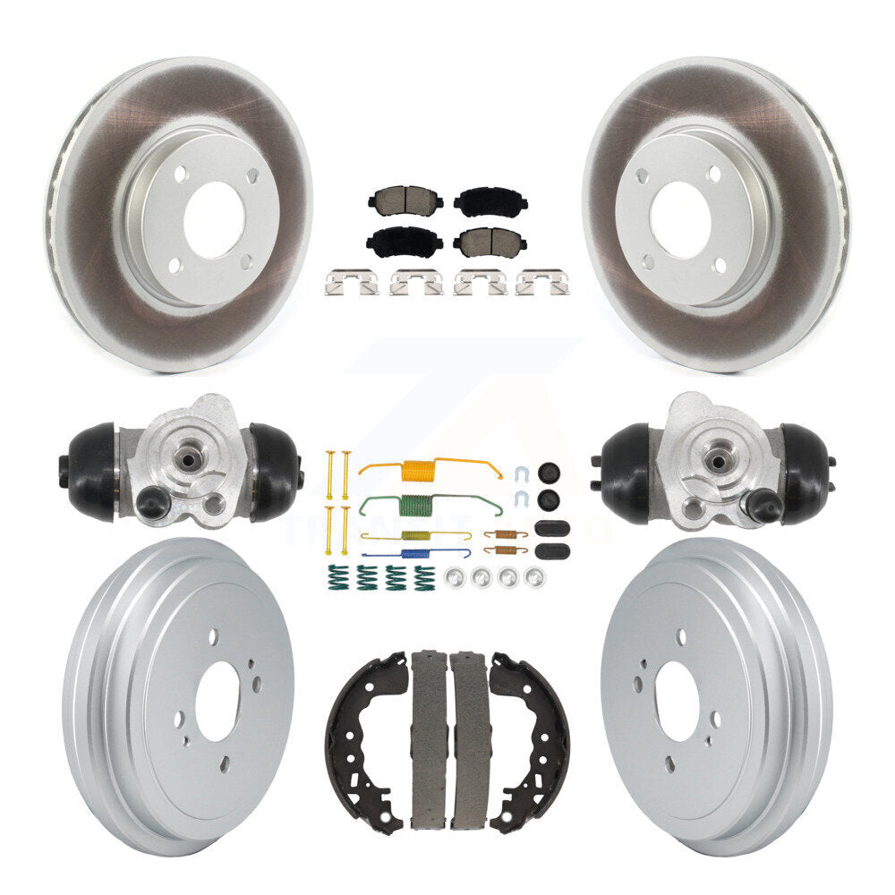 Front Rear Coated Disc Brake Rotors Ceramic Pad And Drum Kit (9Pc) For Nissan Kicks Versa KGC-103811