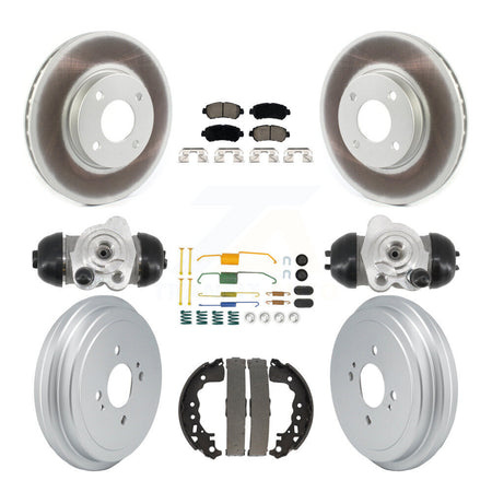 Front Rear Coated Disc Brake Rotors Ceramic Pad And Drum Kit (9Pc) For Nissan Kicks Versa KGC-103811