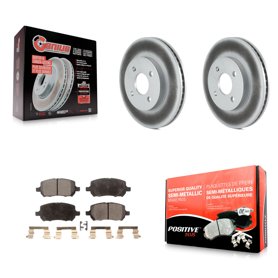 Front Coated Disc Brake Rotors And Semi-Metallic Pads Kit For Chevrolet Cobalt Saturn Ion Pontiac G5 Pursuit KGF-100022