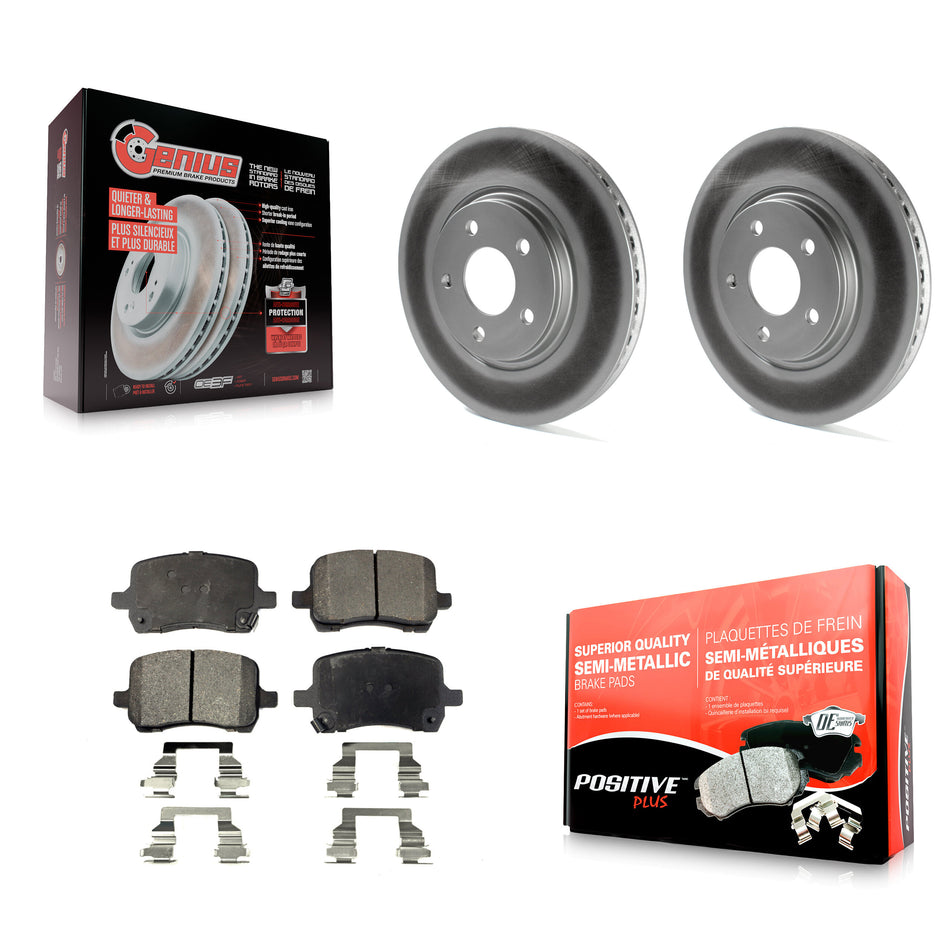 Front Coated Disc Brake Rotors And Semi-Metallic Pads Kit For Chevrolet Cobalt Malibu Saturn Ion HHR Pontiac G6 Pursuit KGF-100023