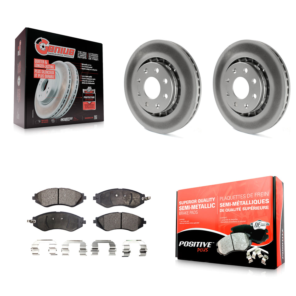 Front Coated Disc Brake Rotors And Semi-Metallic Pads Kit For Chevrolet Aveo Spark Aveo5 EV Pontiac G3 Daewoo Lanos Suzuki Wave Wave5 Swift+ KGF-100028