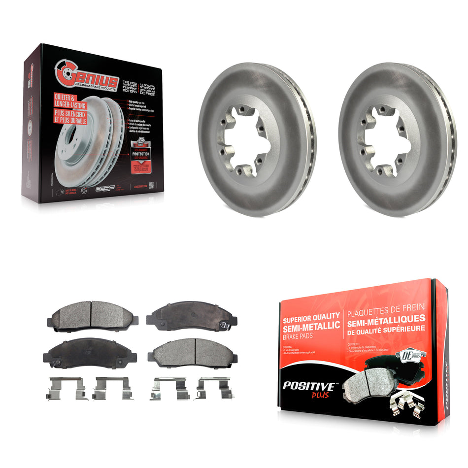 Front Coated Disc Brake Rotors And Semi-Metallic Pads Kit For Chevrolet Colorado GMC Canyon Isuzu i-290 i-280 i-370 i-350 KGF-100029