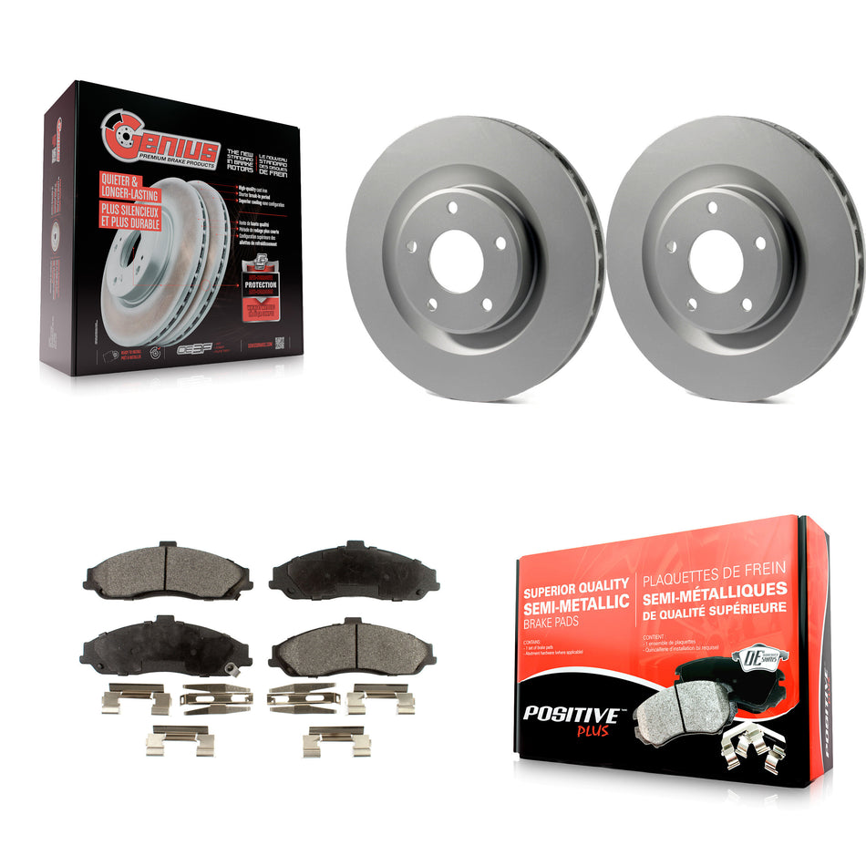Front Coated Disc Brake Rotors And Semi-Metallic Pads Kit For Chevrolet Corvette Cadillac XLR KGF-100032