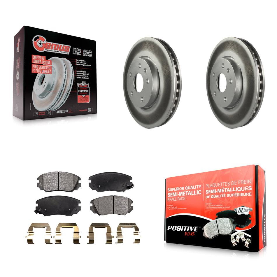 Front Coated Disc Brake Rotors And Semi-Metallic Pads Kit For Chevrolet Equinox GMC Terrain Malibu Buick Impala LaCrosse Regal Limited Allure KGF-100053