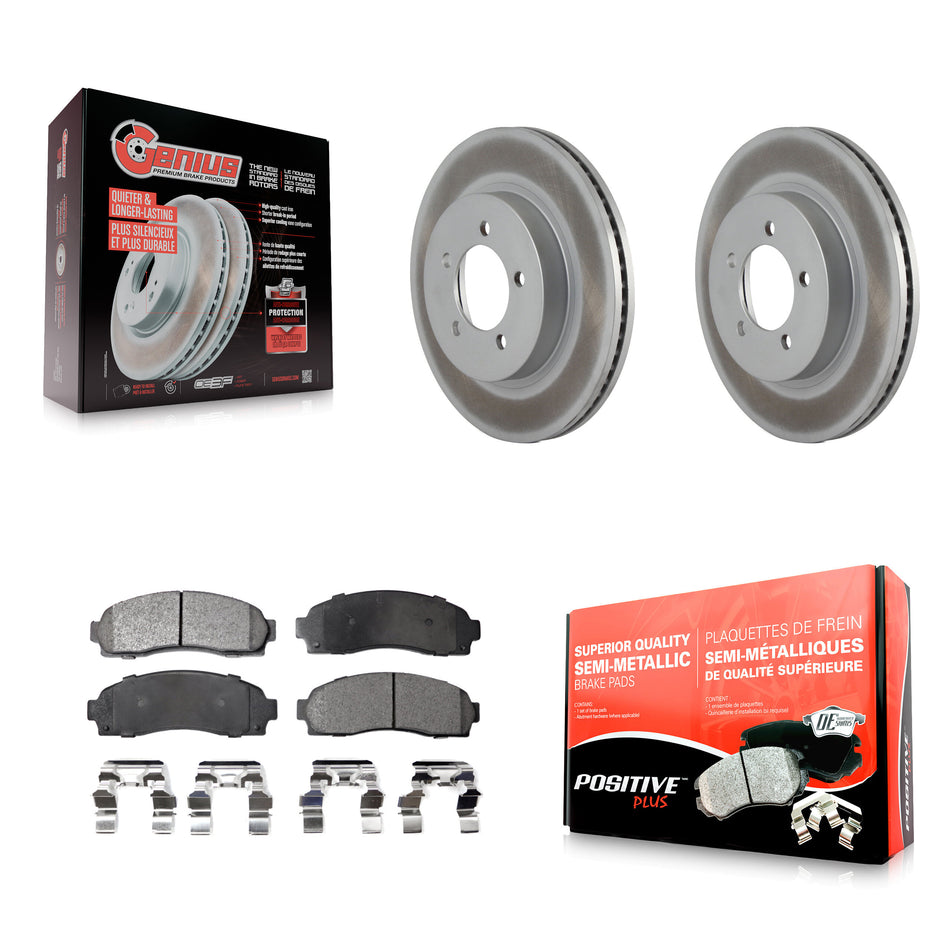 Front Coated Disc Brake Rotors And Semi-Metallic Pads Kit For Ford Explorer Mercury Mountaineer KGF-100083