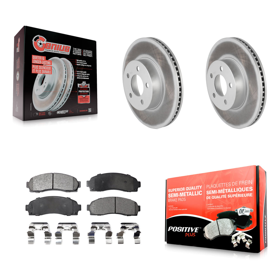 Front Coated Disc Brake Rotors And Semi-Metallic Pads Kit For Ford Ranger Explorer Sport Trac Mazda B4000 KGF-100085