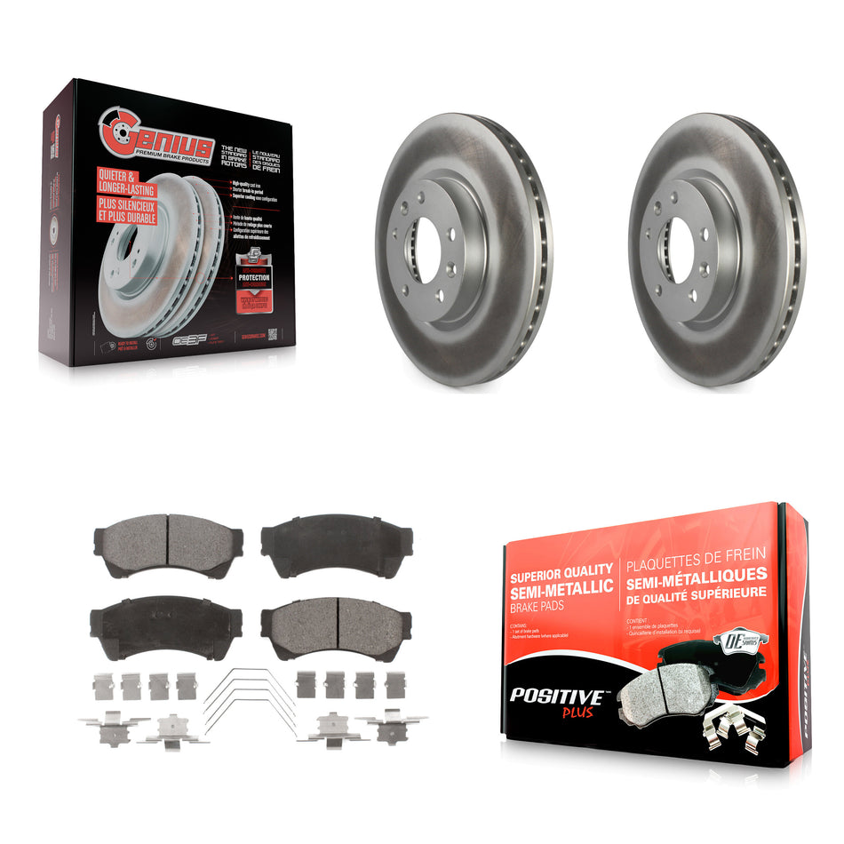 Front Coated Disc Brake Rotors And Semi-Metallic Pads Kit For Ford Fusion Mazda 6 Lincoln MKZ Mercury Milan Zephyr KGF-100103