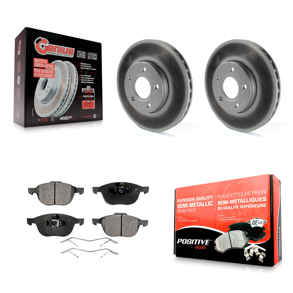 Front Coated Disc Brake Rotors And Semi-Metallic Pads Kit For Ford Focus C-Max KGF-100122