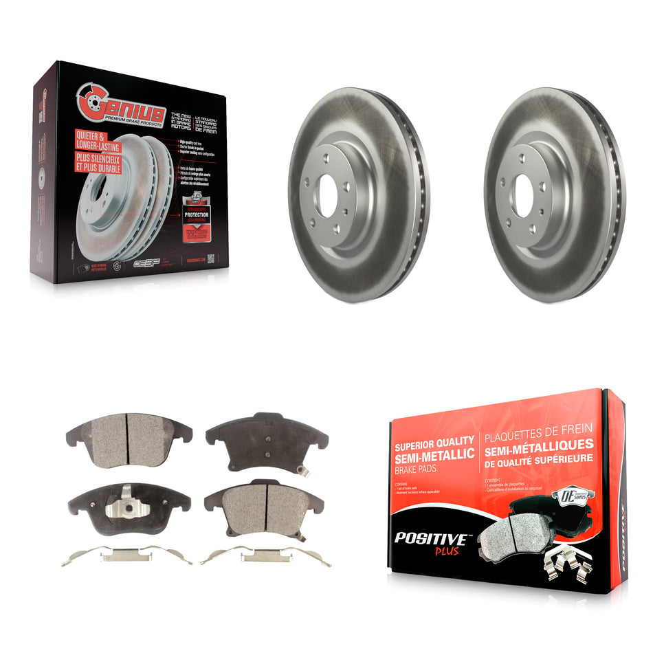 Front Coated Disc Brake Rotors And Semi-Metallic Pads Kit For Ford Fusion Lincoln MKZ KGF-100125