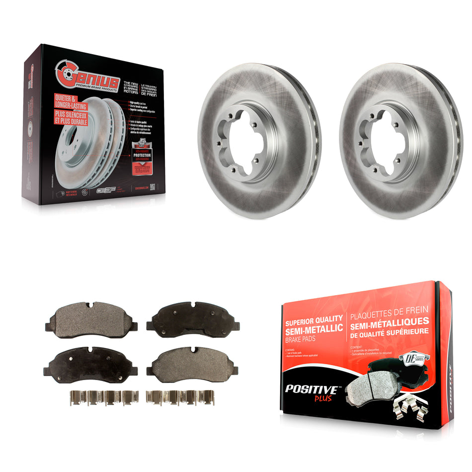 Front Coated Disc Brake Rotors And Semi-Metallic Pads Kit For Ford Transit-250 Transit-350 Transit-150 KGF-100127