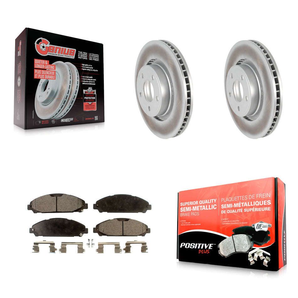 Front Coated Disc Brake Rotors And Semi-Metallic Pads Kit For Ford Mustang KGF-100128