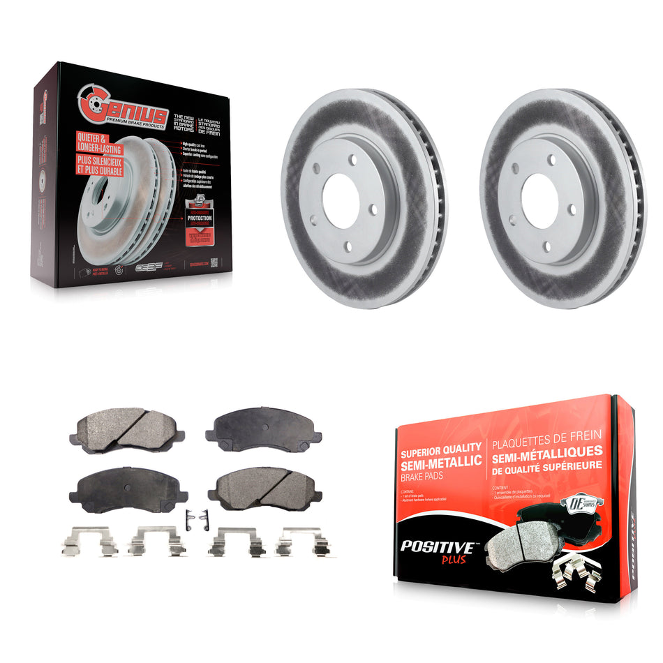 Front Coated Disc Brake Rotors And Semi-Metallic Pads Kit For Mitsubishi Galant Chrysler Sebring Dodge Stratus Eclipse Lancer Outlander KGF-100137