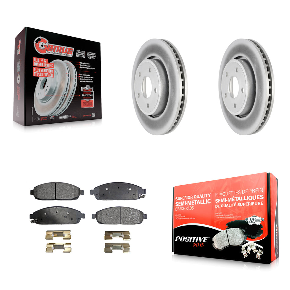 Front Coated Disc Brake Rotors And Semi-Metallic Pads Kit For Jeep Grand Cherokee Commander KGF-100155