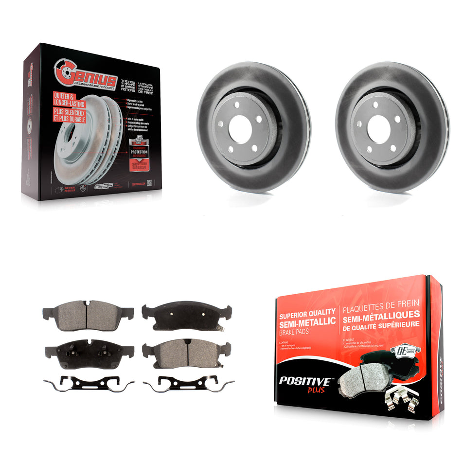 Front Coated Disc Brake Rotors And Semi-Metallic Pads Kit For Jeep Grand Cherokee Dodge Durango WK KGF-100171