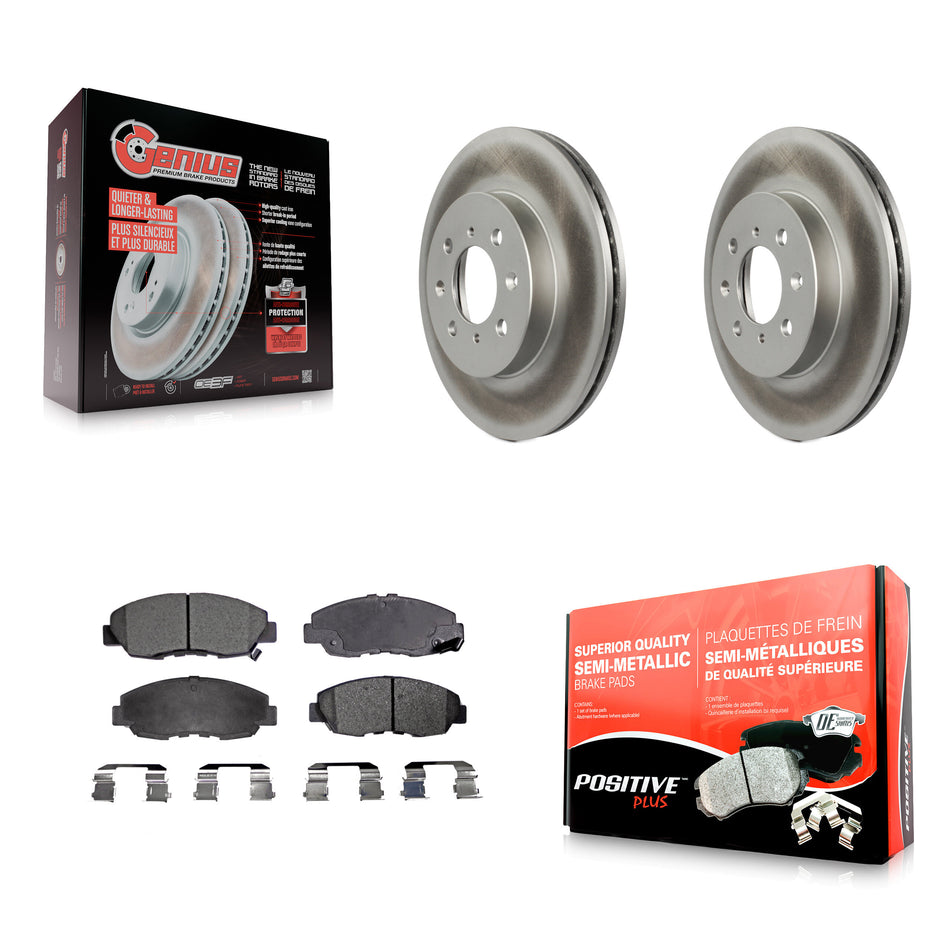 Front Coated Disc Brake Rotors And Semi-Metallic Pads Kit For Honda Civic Insight Acura EL KGF-100180
