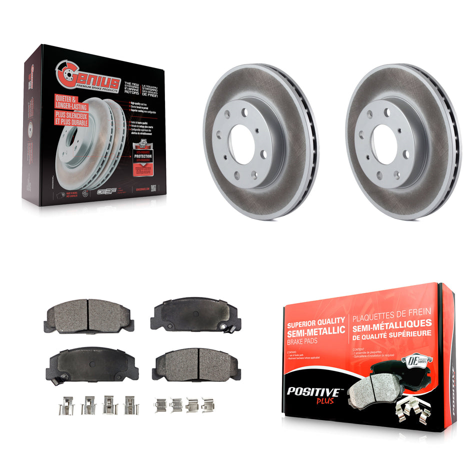 Front Coated Disc Brake Rotors And Semi-Metallic Pads Kit For Honda Civic del Sol CRX KGF-100183