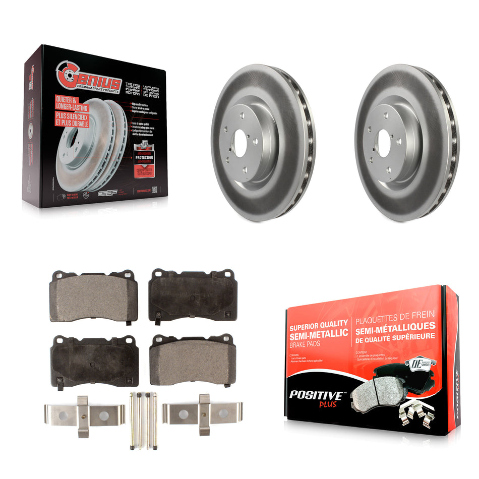 Front Coated Disc Brake Rotors And Semi-Metallic Pads Kit For Subaru Impreza WRX STI KGF-100310