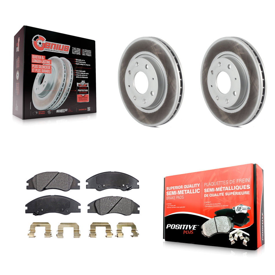 Front Coated Disc Brake Rotors And Semi-Metallic Pads Kit For Kia Spectra Spectra5 KGF-100322