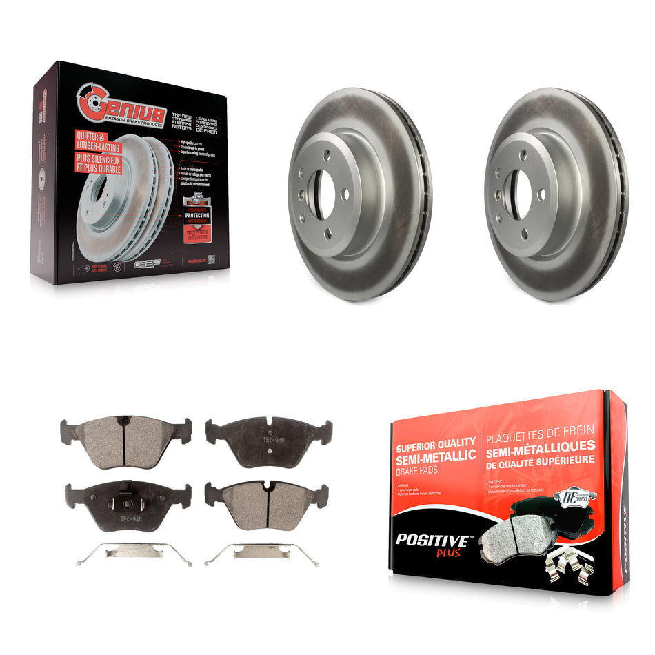 Front Coated Disc Brake Rotors And Semi-Metallic Pads Kit For 2004-2010 BMW X3 KGF-100325