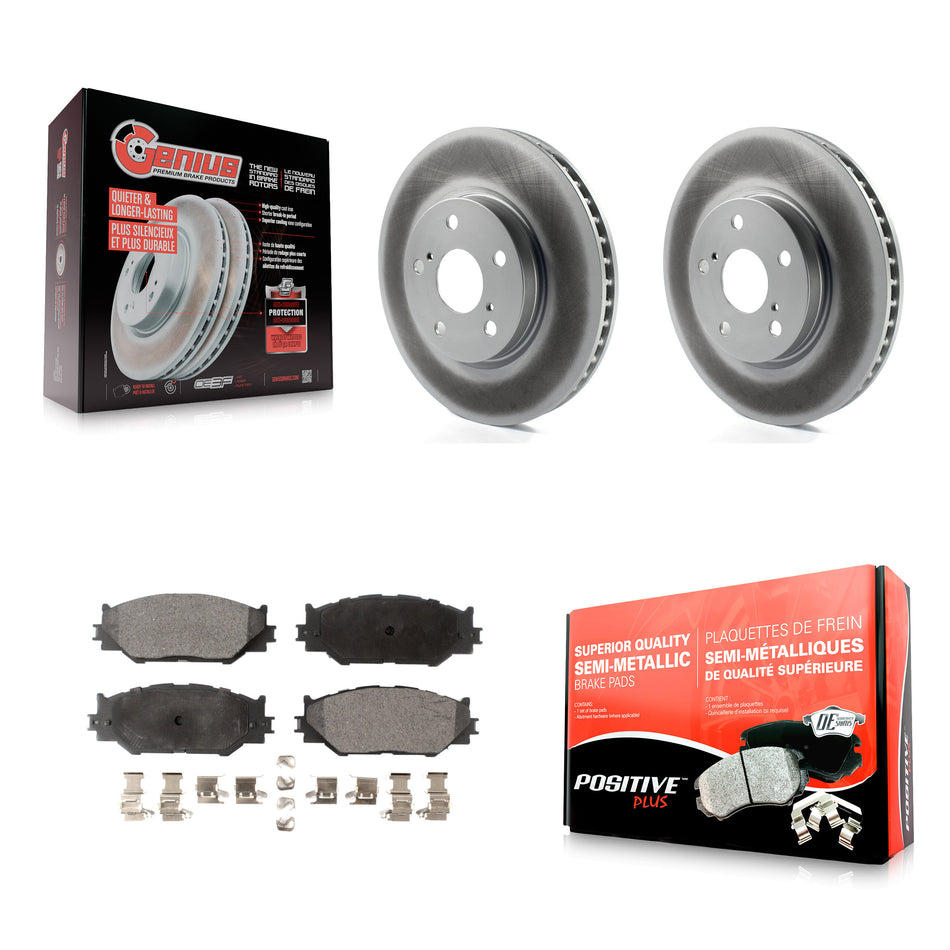 Front Coated Disc Brake Rotors And Semi-Metallic Pads Kit For Lexus IS250 KGF-100356