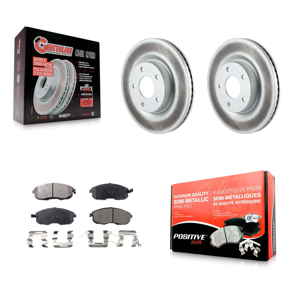 Front Coated Disc Brake Rotors And Semi-Metallic Pads Kit For Nissan Altima KGF-100376