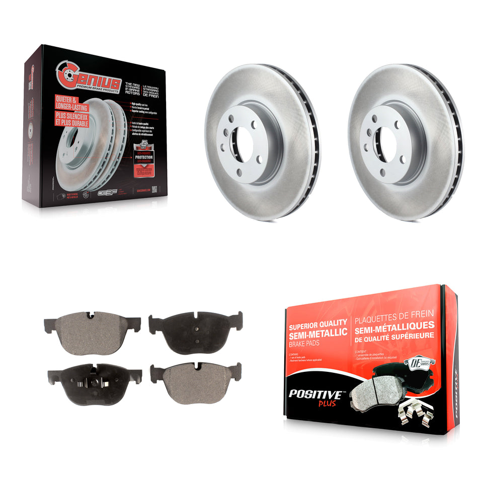 Front Coated Disc Brake Rotors And Semi-Metallic Pads Kit For BMW X5 X6 KGF-100381