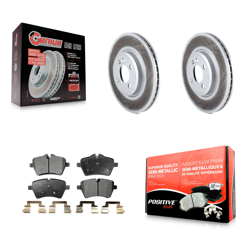Front Coated Disc Brake Rotors And Semi-Metallic Pads Kit For Mini Cooper Countryman KGF-100386