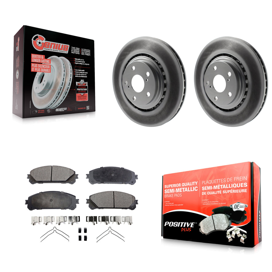 Front Coated Disc Brake Rotors And Semi-Metallic Pads Kit For Toyota Highlander Sienna Lexus RX350 NX200t NX300 RX450h NX300h KGF-100392