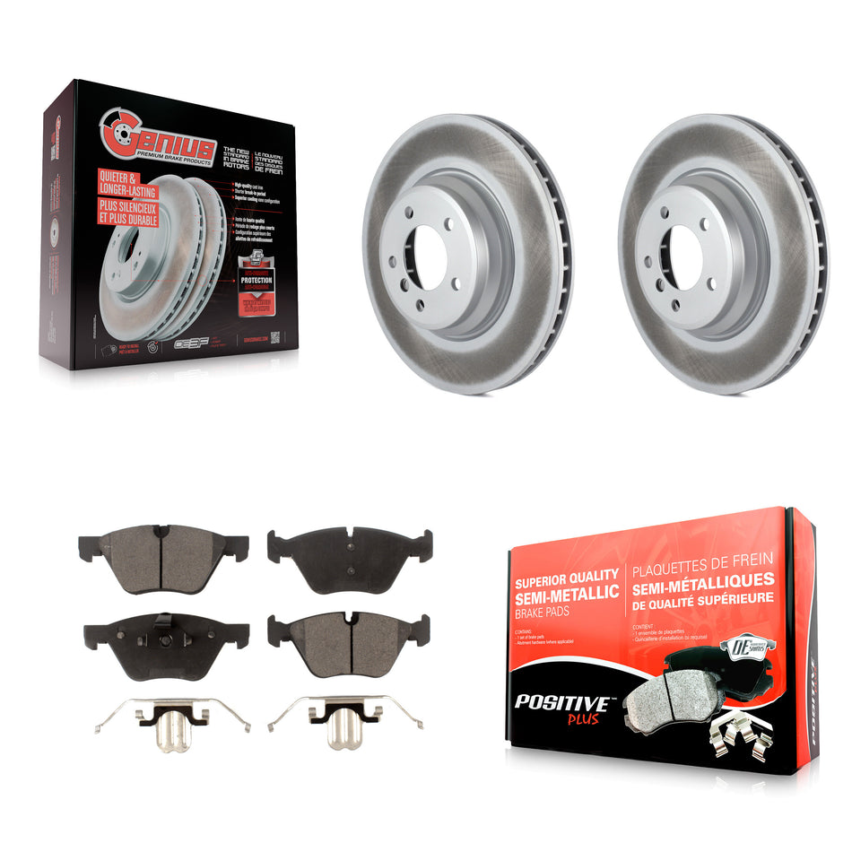 Front Coated Disc Brake Rotors And Semi-Metallic Pads Kit For 2007 BMW 335xi KGF-100400