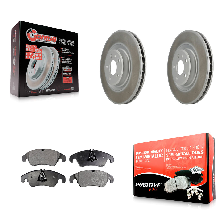 Front Coated Disc Brake Rotors And Semi-Metallic Pads Kit For Audi Q5 A6 Quattro S5 S4 A7 A5 A4 KGF-100411