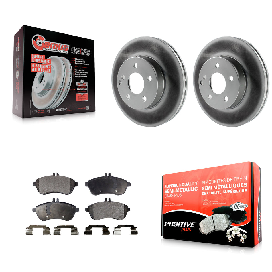 Front Coated Disc Brake Rotors And Semi-Metallic Pads Kit For Mercedes-Benz C300 C250 C230 KGF-100433