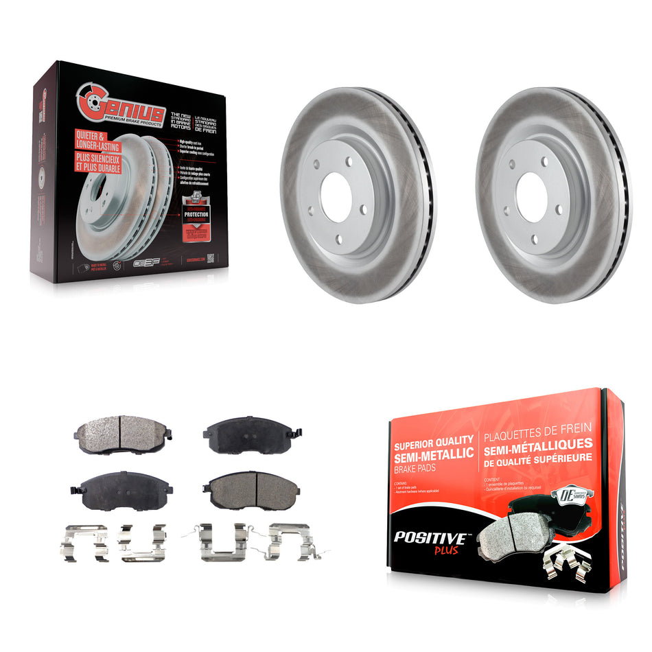 Front Coated Disc Brake Rotors And Semi-Metallic Pads Kit For Nissan Sentra Juke KGF-100444