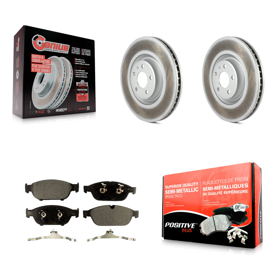 Front Coated Disc Brake Rotors And Semi-Metallic Pads Kit For Audi A6 Quattro A7 KGF-100460