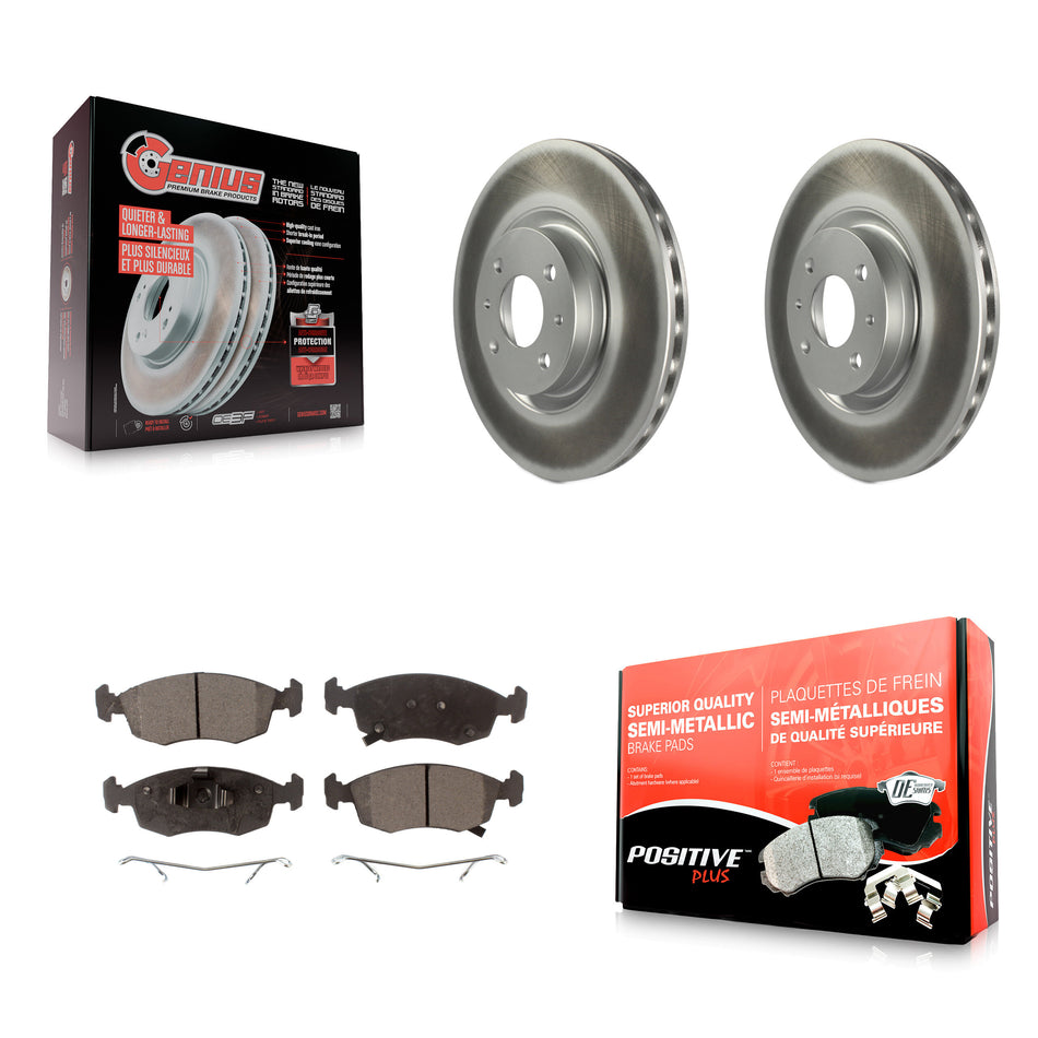 Front Coated Disc Brake Rotors And Semi-Metallic Pads Kit For Fiat 500 KGF-100499