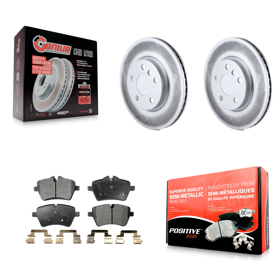 Front Coated Disc Brake Rotors And Semi-Metallic Pads Kit For Mini Cooper KGF-100507