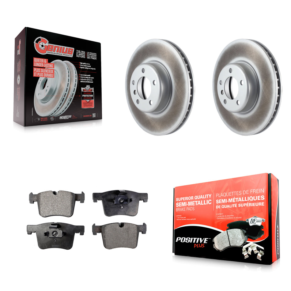 Front Coated Disc Brake Rotors And Semi-Metallic Pads Kit For BMW 335i xDrive 435i 328i GT 328d 330i Gran Coupe KGF-100518