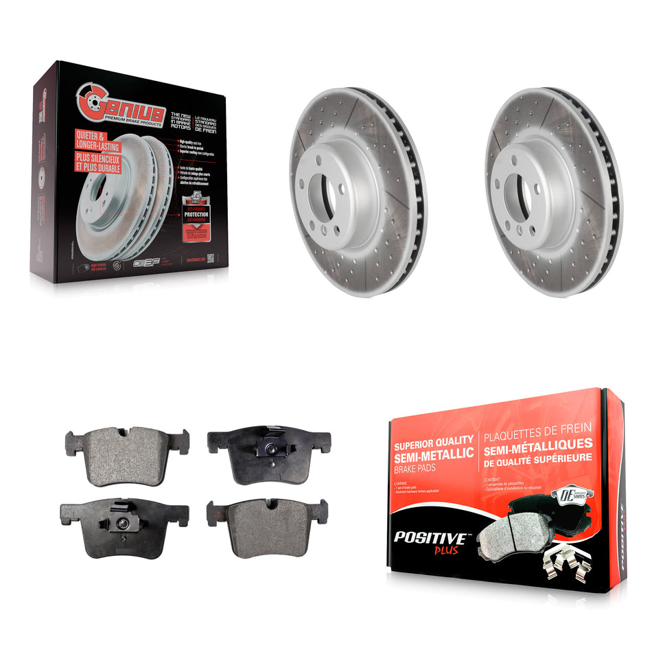 Front Coated Disc Brake Rotors And Semi-Metallic Pads Kit For BMW 335i xDrive 435i 328i GT 328d 330i Gran Coupe KGF-100521