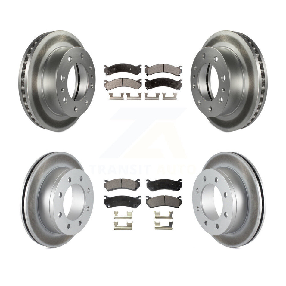 Front Rear Coated Disc Brake Rotors And Semi-Metallic Pads Kit For Chevrolet Silverado 2500 HD GMC Sierra 3500 Classic Suburban Yukon XL Avalanche KGF-100562