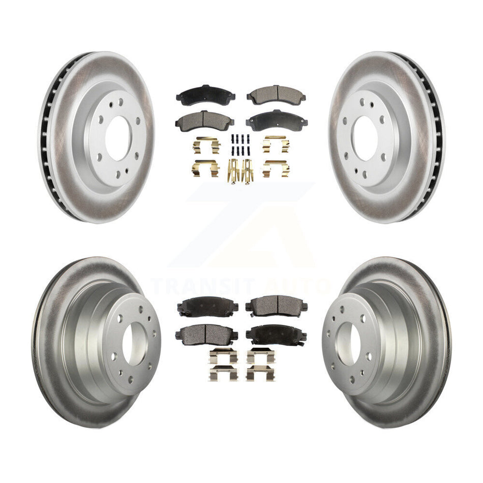 Front Rear Coated Disc Brake Rotors And Semi-Metallic Pads Kit For Chevrolet Trailblazer GMC Envoy Buick Rainier Oldsmobile Bravada Isuzu Ascender KGF-100571