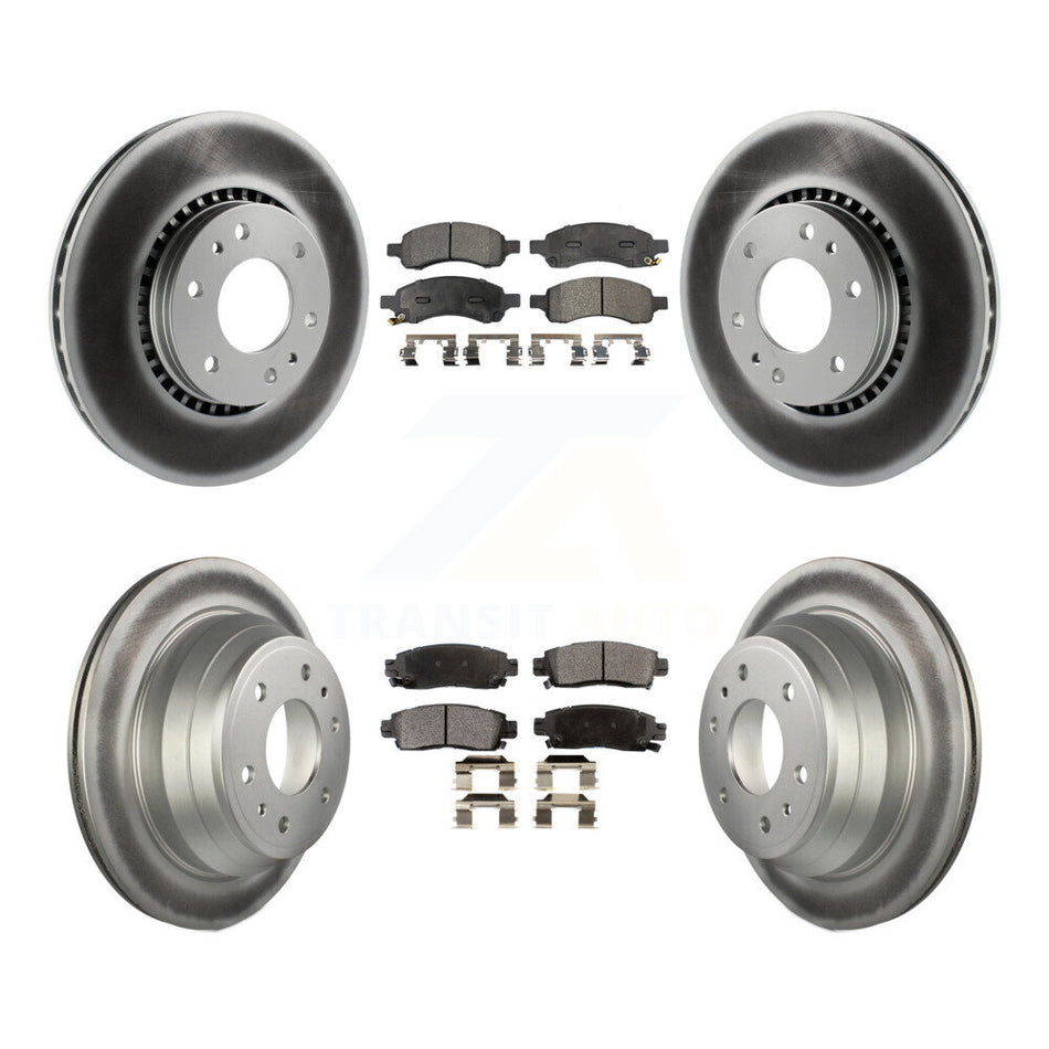 Front Rear Coated Disc Brake Rotors And Semi-Metallic Pads Kit For Chevrolet Trailblazer GMC Envoy EXT XL Buick Rainier Saab 9-7x Isuzu Ascender SSR KGF-100572