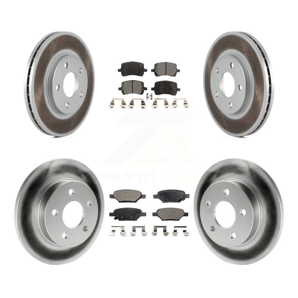 Front Rear Coated Disc Brake Rotors And Semi-Metallic Pads Kit For Chevrolet Malibu Pontiac G6 With 276mm Diameter Rotor KGF-100583