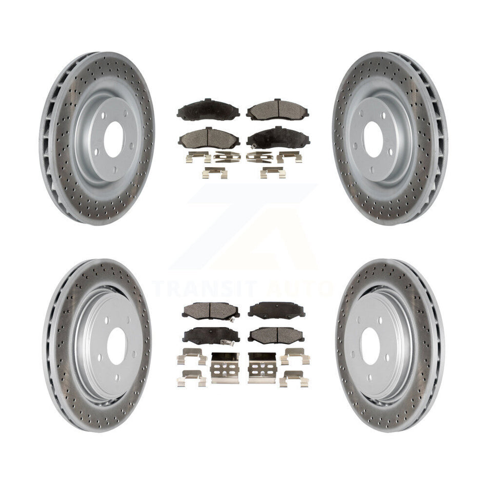 Front Rear Coated Disc Brake Rotors And Semi-Metallic Pads Kit For Chevrolet Corvette Cadillac XLR KGF-100595